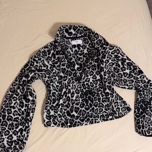 TNA Black and White Animal Print Fleece
